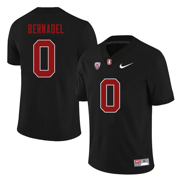 Men #0 Gaethan Bernadel Stanford Cardinal College Football Jerseys Stitched Sale-Black